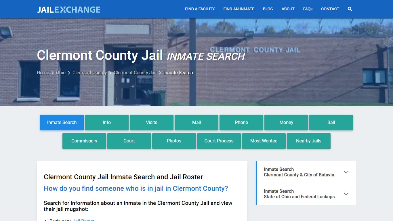 Inmate Search: Roster & Mugshots - Clermont County Jail, OH - Jail Exchange